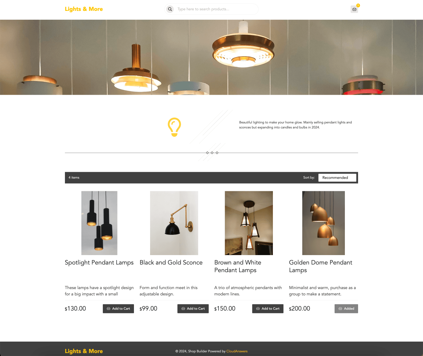 Shop Builder Example Shop