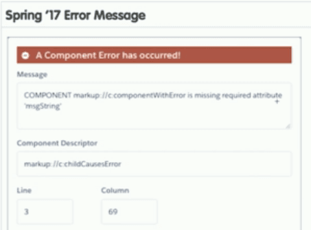 SFDC Spring 17 Error Msg