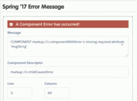 SFDC Spring 17 Error Msg